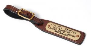 Equestrian Leather Belt 1 With Custom Engraved Solid Brass Name Plate