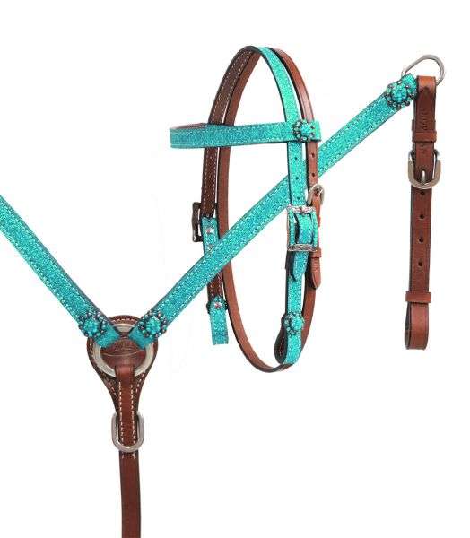 Showman Headstall, Breast Collar Glitter Set