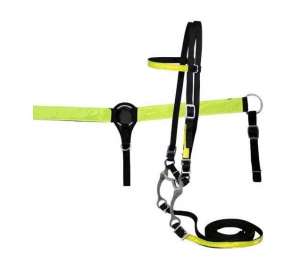 SAFETY REFLECTIVE H/S & B/C SET- WITH REINS AND GRAZING BIT
